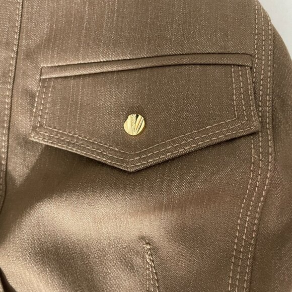 Cache Contour Collection | Luxe Brown Pants & Sleeveless Jacket Suit w/Belt EUC - Picture 12 of 13